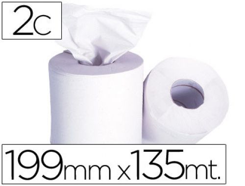 Rolo de papel seca-maos,199 mm x135 mt - mandril 76 diametro 197 mm , Branca , 36505 , 18426872344063